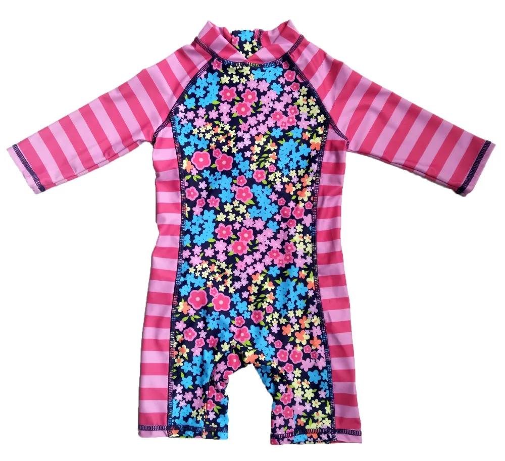 Bonverano (TM) Детский купальник для девочек UPF 50 + защита от солнца S/S цельный костюм с