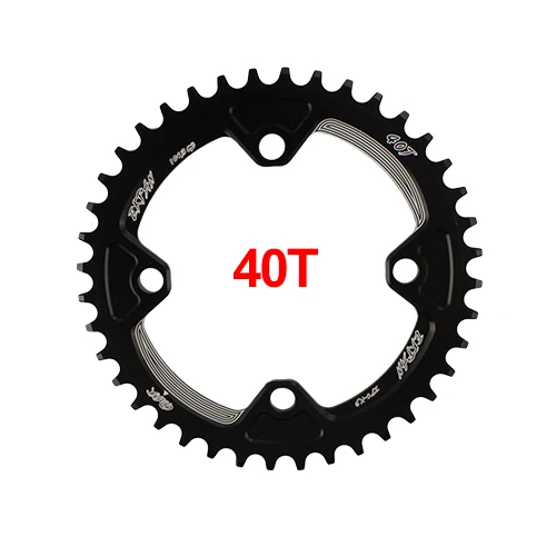 40T Round Black EKFan 38 T/40 T/42 T/44 T/46 T/48 T/50 T/52 T узкая широкая круглая ведущая звездочка велосипеда 104BCD цепь 7075-T6 MTB велосипед круг шатунная пластина - Цвет: 40T Round Black