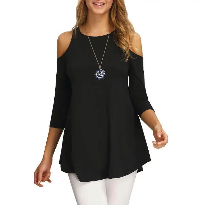 Женская футболка с длинным рукавом NFIVE весенняя свободная круглым вырезом без