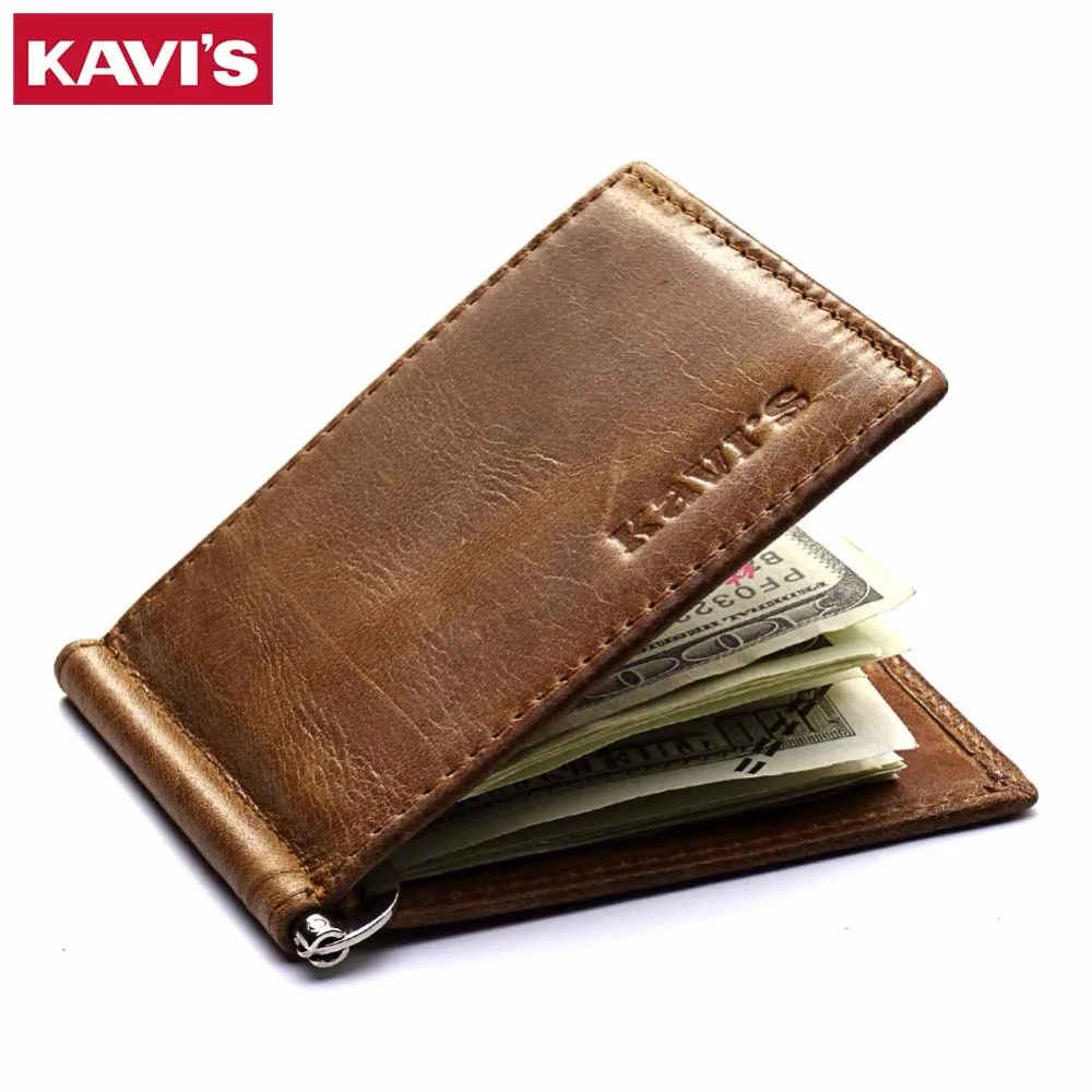 Кошелек KAVIS мужской из натуральной кожи|clamp for money|brand money clipmoney clip |
