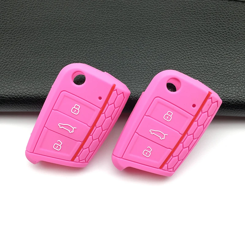 3 Buttons Fob Silicone Case Cover For VW Polo 2016 Golf 7 MK7 Skoda Octavia Combi A7 Seat Leon Ibiza Protective shell | Автомобили и