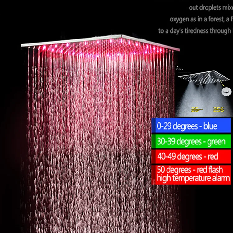 Роскошные LED Для ванной Shower 304 SUS зеркало Панель 500x500 потолочный Дождь туман