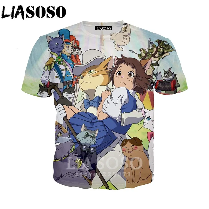 LIASOSO летняя новинка Мужская и Женская толстовка 3D принт аниме кот возвращается