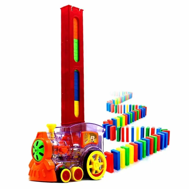 Dominoes Train Car Toys automatic Sets Up 60pcs with Loading Cartridge Lights &amp Sound toys gift for children kid | Игрушки и хобби