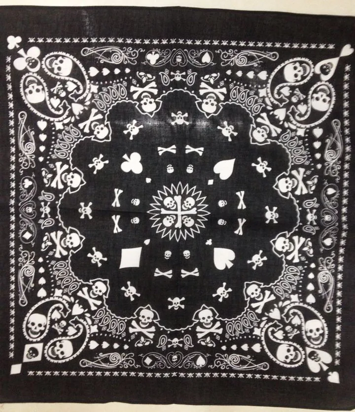 Бандана из 100% хлопка для мужчин/мальчиков/женщин/девочек бандана с черно белым