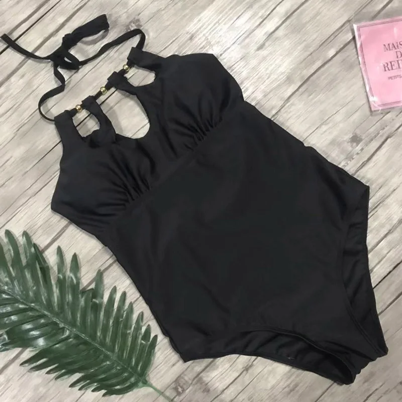 Популярный женский однотонный Монокини Быстросохнущий высокоэластичный