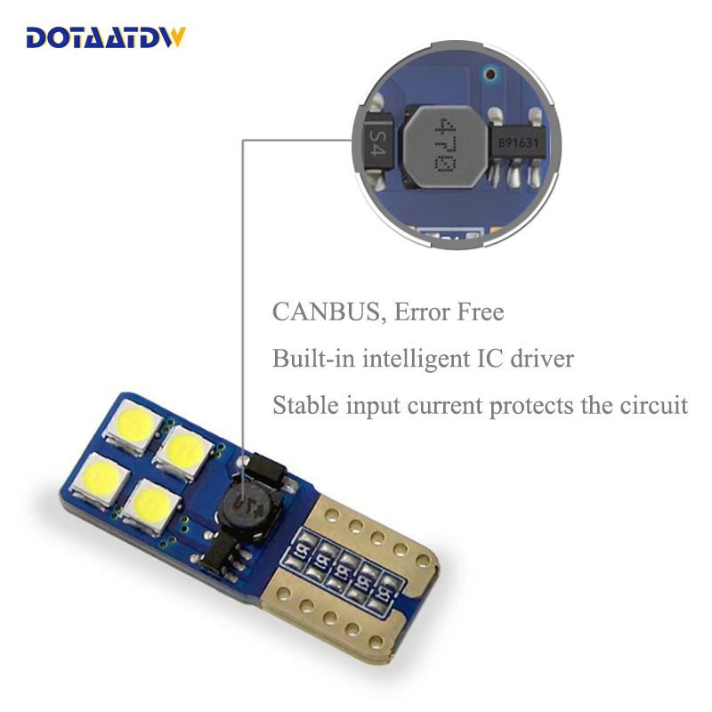 DOTAATDW 1x новый Автомобильный светодиодный T10 Canbus W5W без ошибок клиновидный