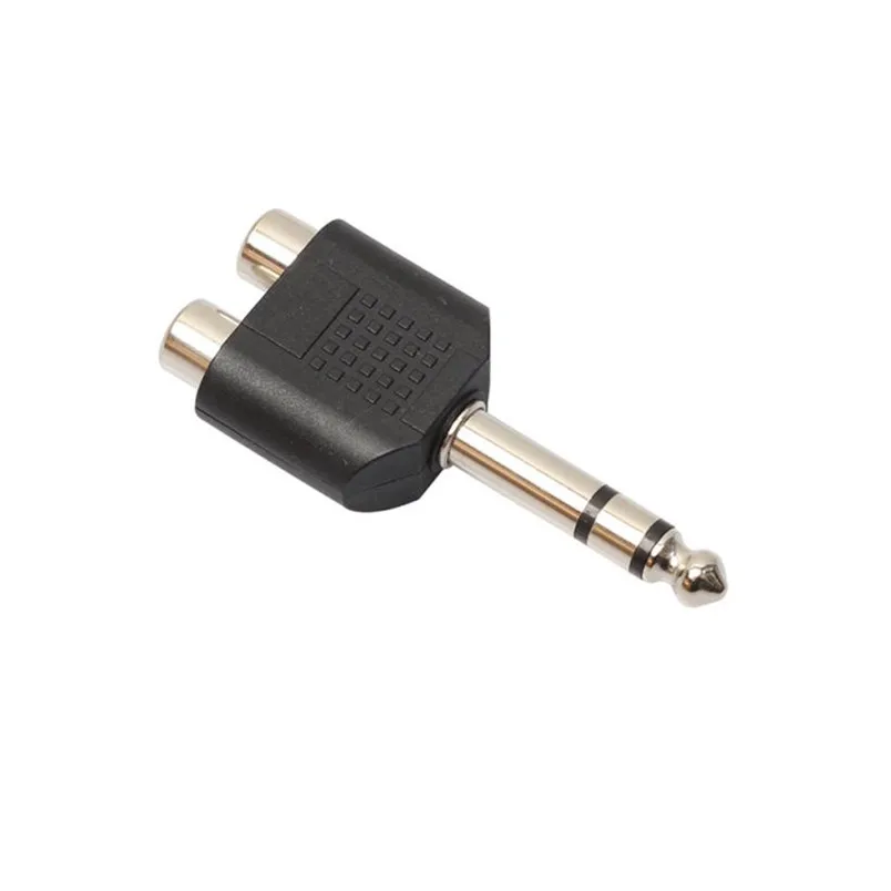 Надежный 6 35 мм аудио стерео штекер в 2 Двойной RCA разъем адаптера|adapter rca|dual plugsocket