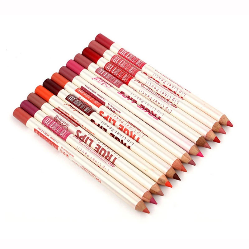 12pcs 046-060 6/12 шт./компл. Профессиональный матовый набор с контурным карандашом для губ Водонепроницаемый длительный матовый карандаш для губ Косметика косметический инструмент - Цвет: 12pcs 046-060
