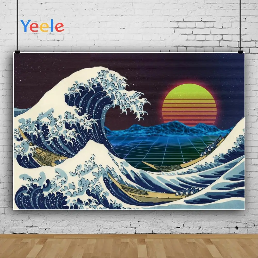 Yeele Seascape Wallpaper Bedroom Decor Sunrise Wave Photography Backdrops Personalized Photographic Backgrounds For Photo Studio |