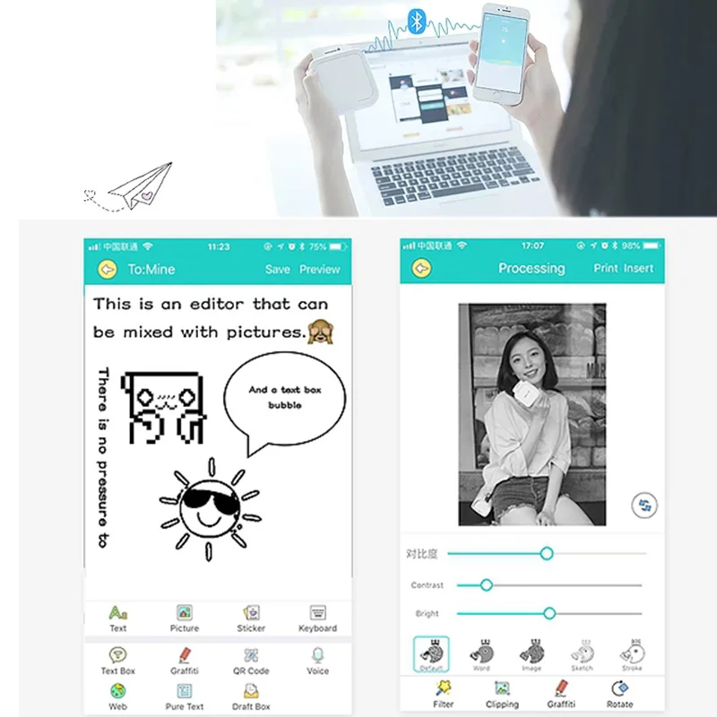 Новый портативный Bluetooth фотопринтер фотография фотография|Плёночные и