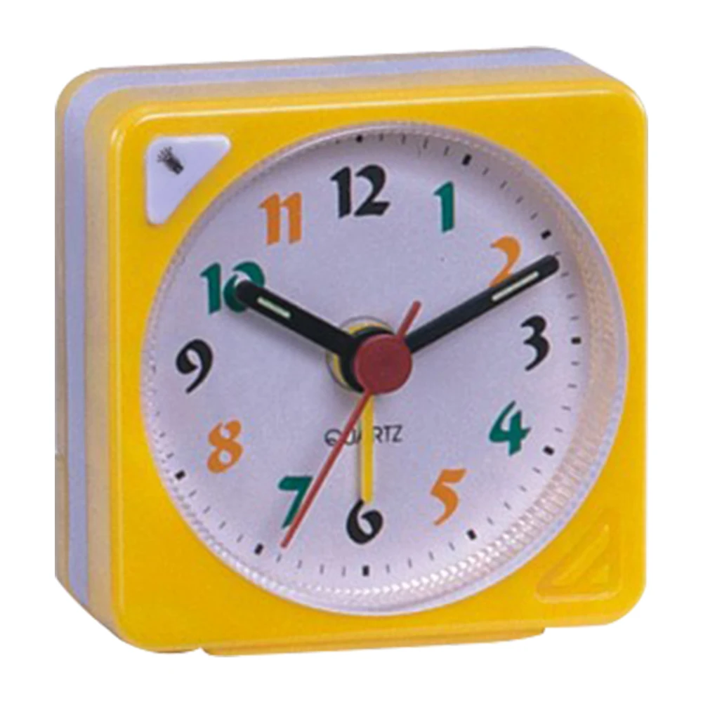 Повтор Портативный Миниатюрный ночник Дизайн Кварцевые часы с будильником аналоговые пластиковые светящиеся компактные не тикающие прочные на батарейках