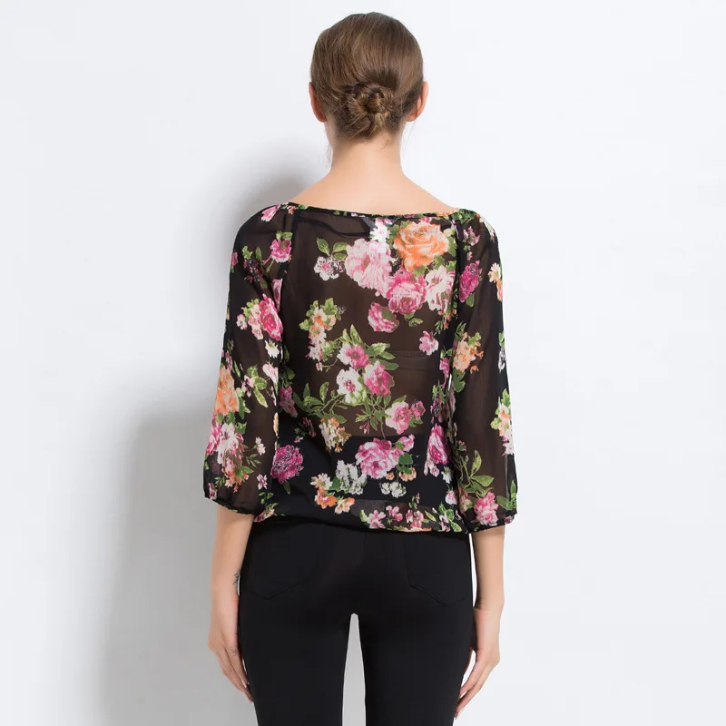 Модная женская блузка рубашка Новые поступления 2018 весенне летняя шифоновая