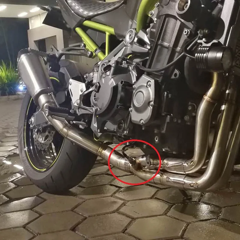 

ZSDTRP Motorcycle Exhaust Middle pipe System Case For Kawasaki Z900 Muffler Pipe Front Header Pipe Tube Slip-On With Sensor