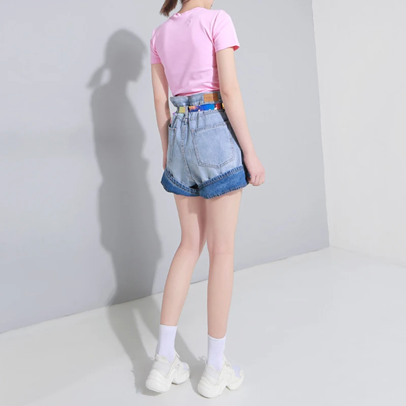 Джинсовые шорты женские серии 2018 Летняя мода Корейская одежда Высокая талия