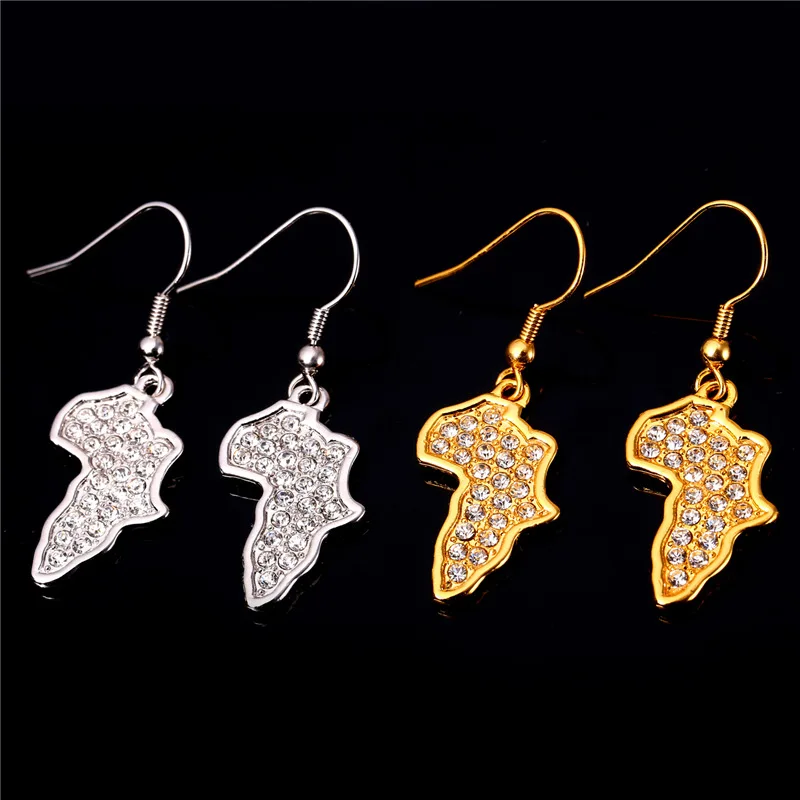 Африканские ювелирные изделия со стразами серьги капли для женщин модные