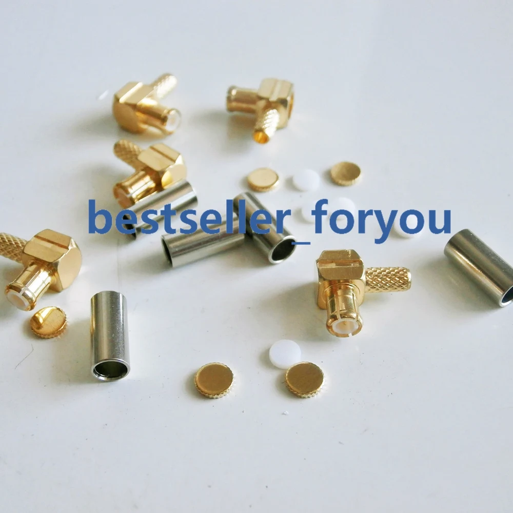 

MCX Crimp Male Right Angle RA RF Connector For LMR100 RG316 RG174 CABLE