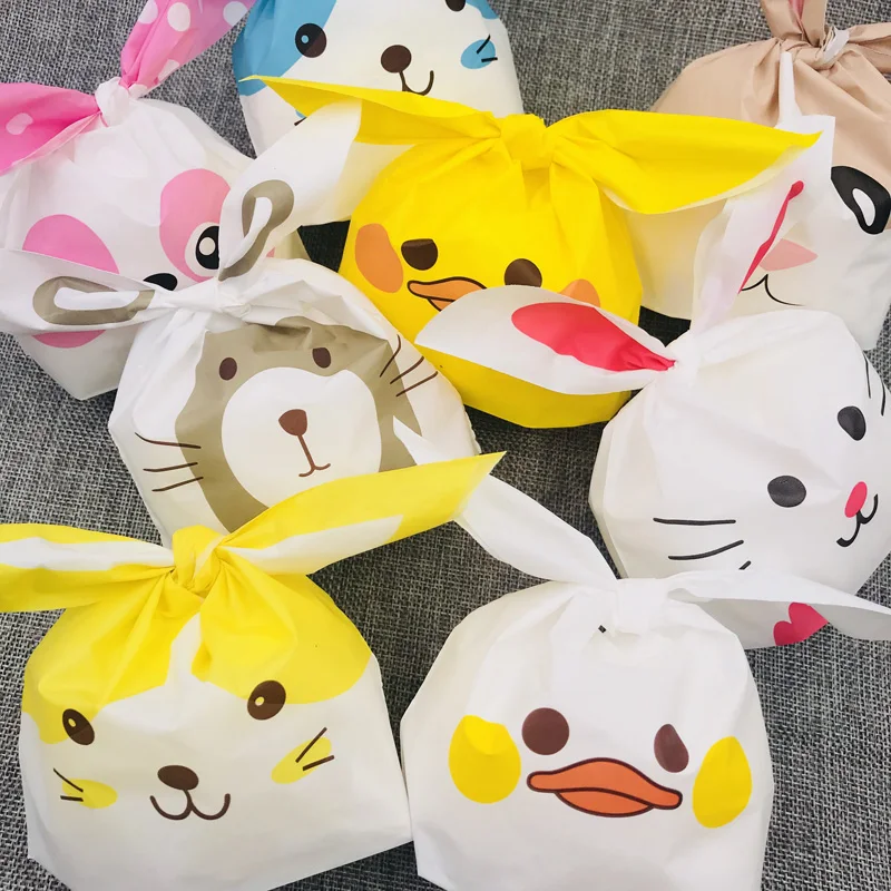 Kawaii Пасхальный кролик сумка для печенья 100 свадебное украшение милый уши