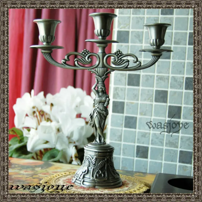 

European beautiful pattern decoration metal 3 arm candy bar home decoration accessories modern ZT023