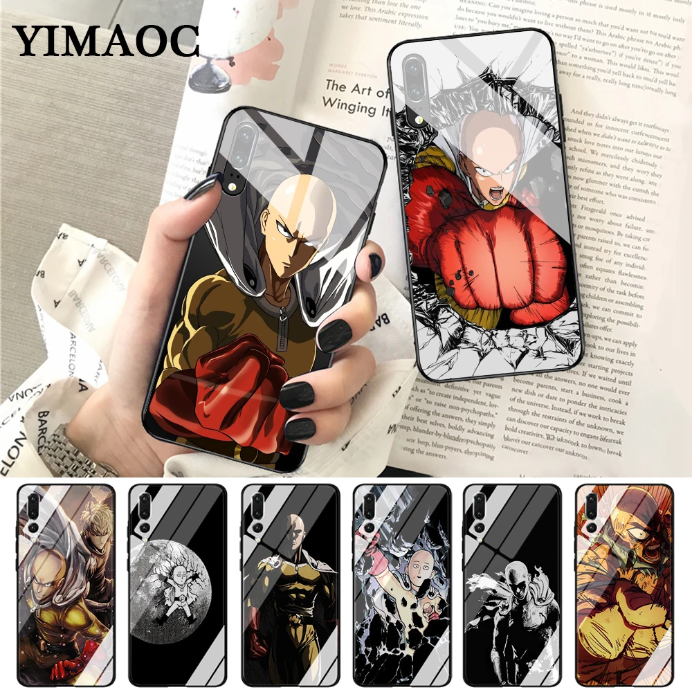 Стеклянный чехол YIMAOC с героями One Punch Man для Huawei P10 Lite, P20 Pro, P30, P Smart, Honor 7A, 8X, 9, 10, Y6, Mate 20.