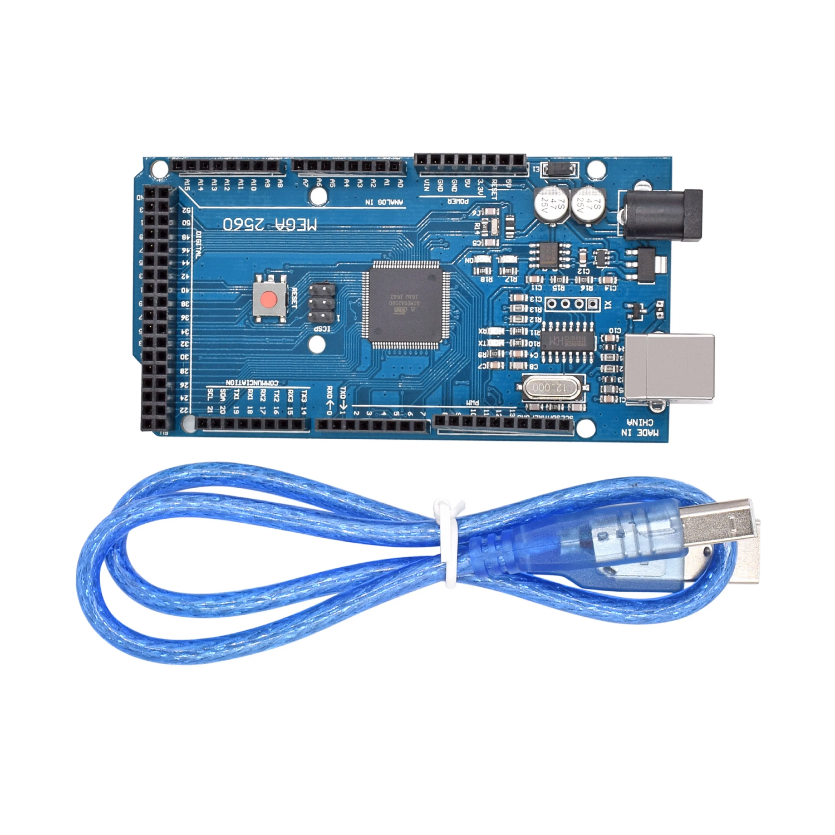 МЕГА 2560 R3 ATmega2560 AVR USB плата + Бесплатный кабель для arduino MEGA2560 R3|Детали и аксессуары