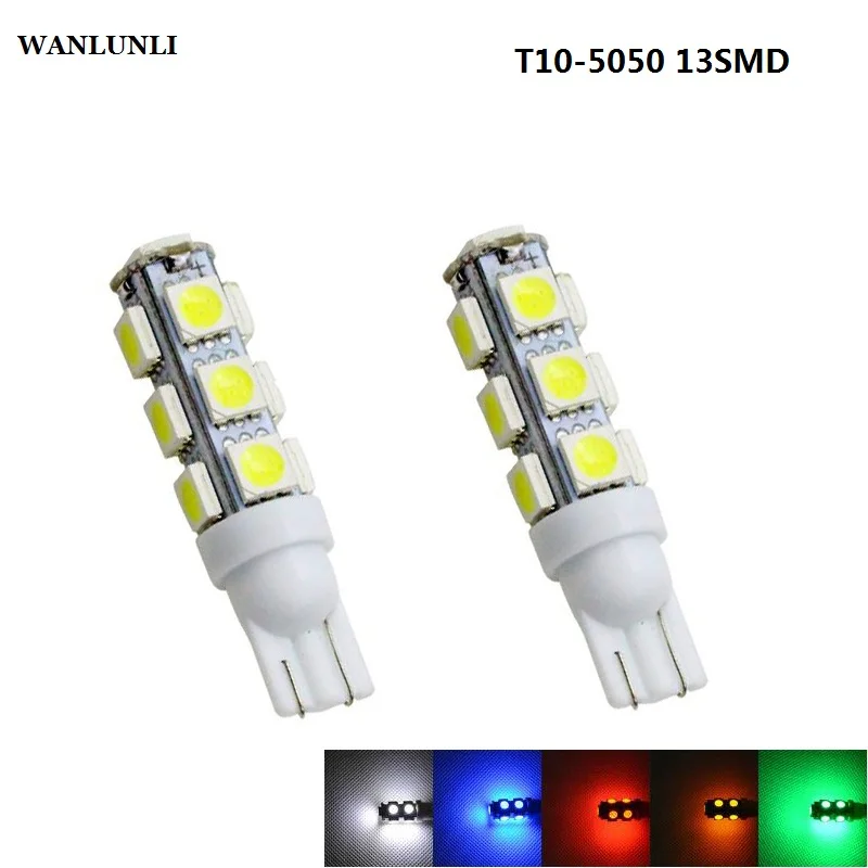 4 шт. T10 w5w светодиодный 5050 13smd 194 168 192 автомобильный боковой габаритный светильник