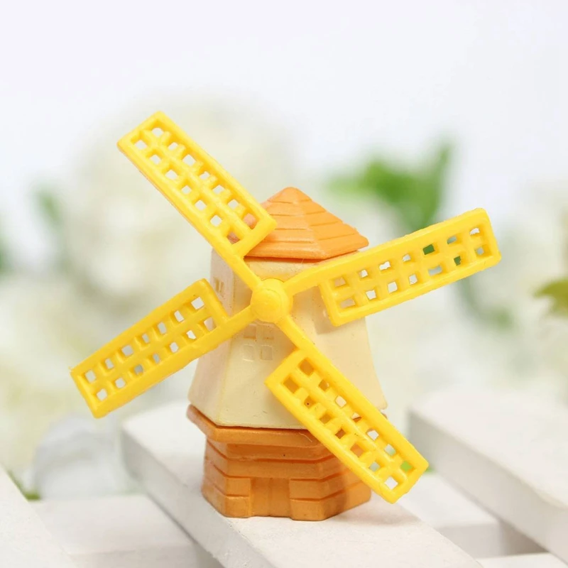 

ABLA Miniature Windmill Dollhouse Garden Fairy Ornament Pot Plant Craft Home Decor