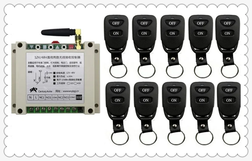 Новый модуль радиоприемника DC12V 24V 36V 48V 10A 2-канальный выключатель света с
