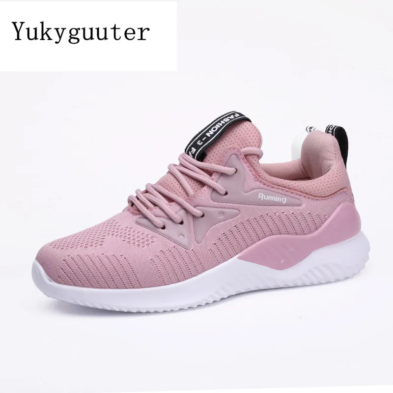 Женская спортивная обувь для бега Летняя дышащая на плоской подошве пары Легкие