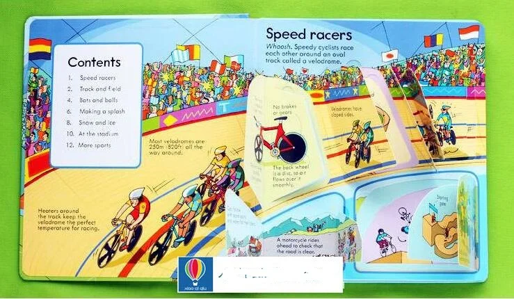 Британия английский 3D Usborne загляните картина на спортивную тематику книга