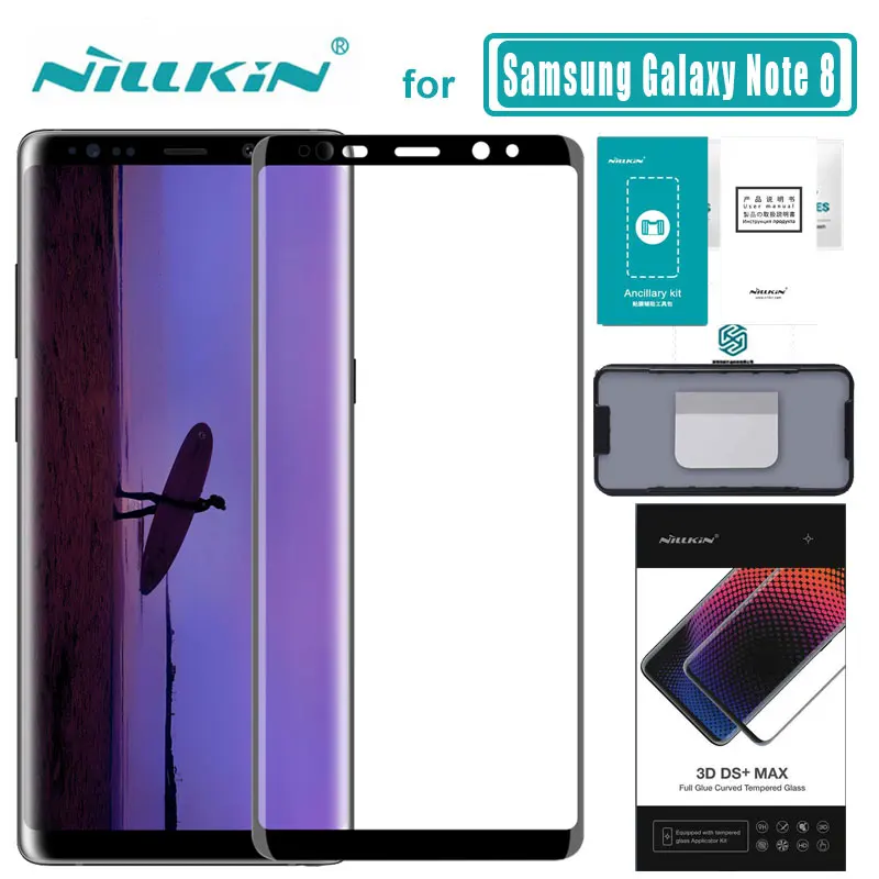 Примечание 8 3D DS+ Max полное покрытие для samsung Galaxy Note 8 закаленное стекло экран протектор круглый край Nilkin HD стеклянная плёнка