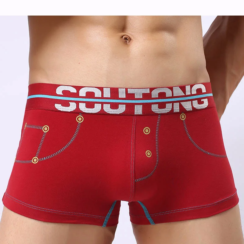 EXILIENS Брендовое Мужское нижнее белье боксеры имитация Брюки Печать Cueca Masculina мужские боксеры под брюки Размер 102001