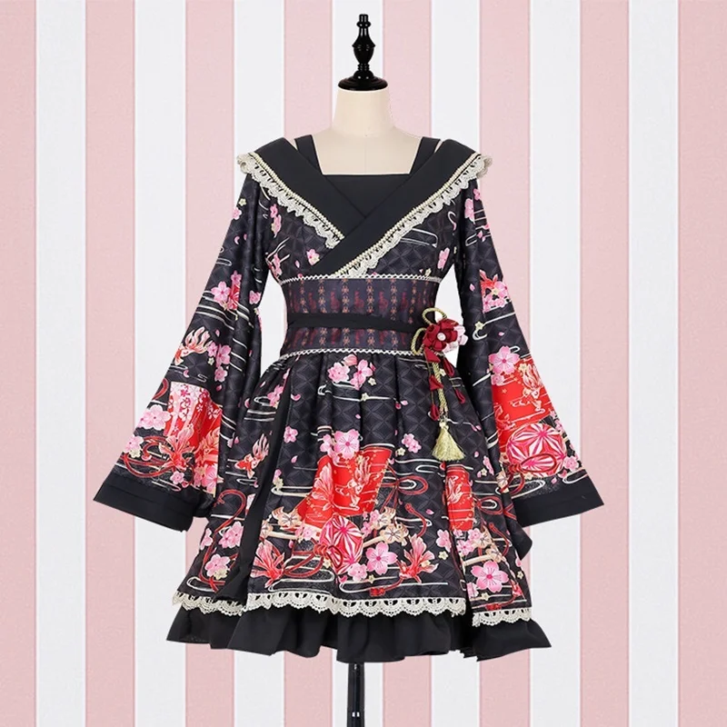 Юката Женские кимоно традиционное японское кимоно платье obi haori японская косплей одежда Гейша костюм DD1555