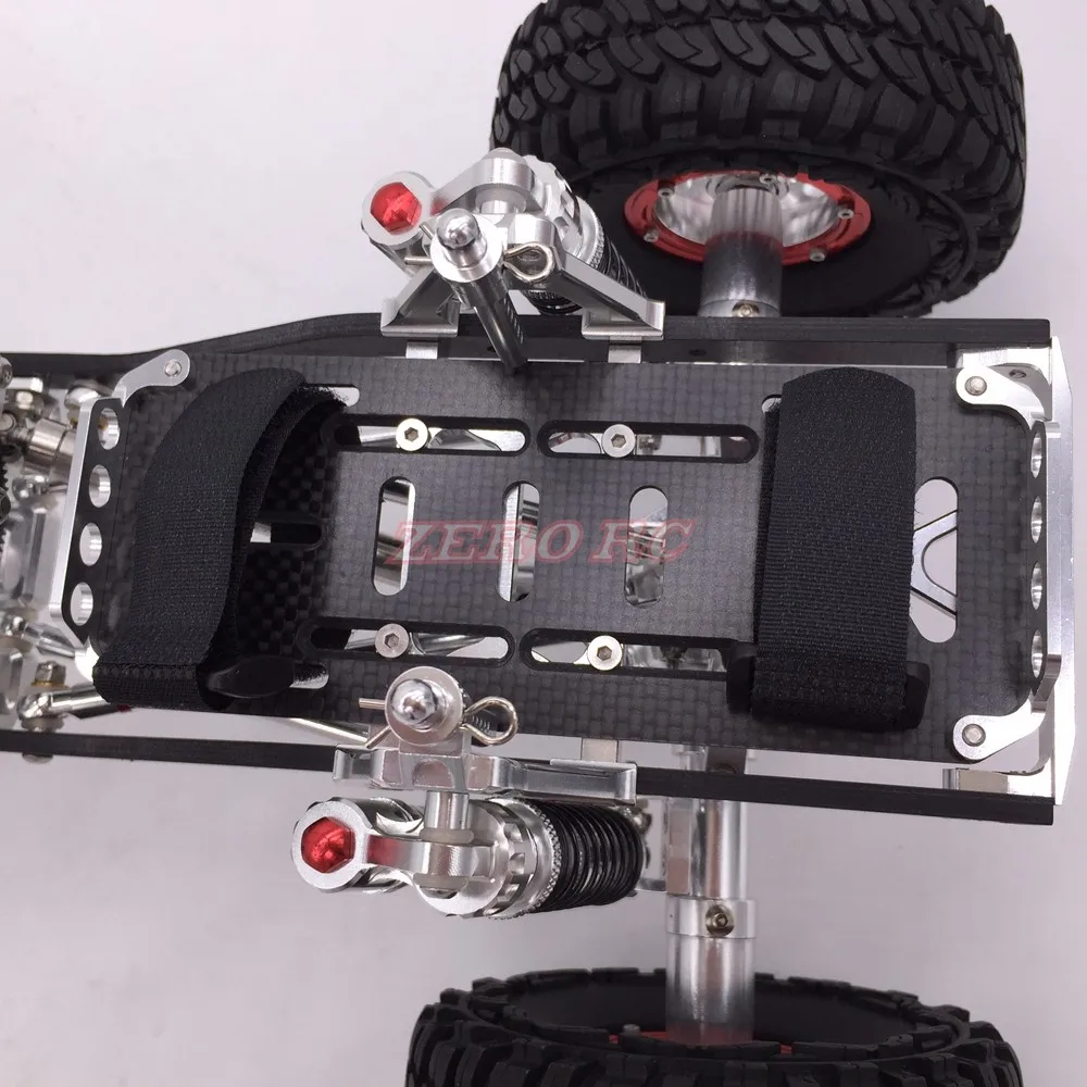 Cool Racing CNC 1/10 Рок Гусеничный алюминиевый осевой SCX10 шасси W/карбоновая рама колесная база 313 мм серебро