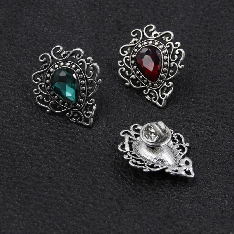 Романтический Падение Форма Брошь Pin Античная Кристалл Rhinestone Металла Старинные