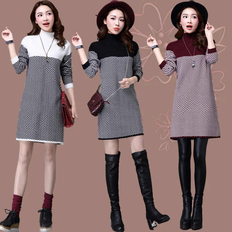 Теплый Женский пуловер свитер корейская мода плотный шерстяной вязаный