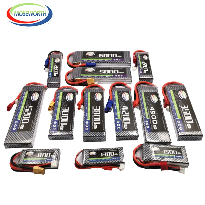 Аккумулятор LiPo для радиоуправляемого дрона 7 4 В 2S 1300 2200 2800 3500 4200 5000 6000 мАч 25C35C