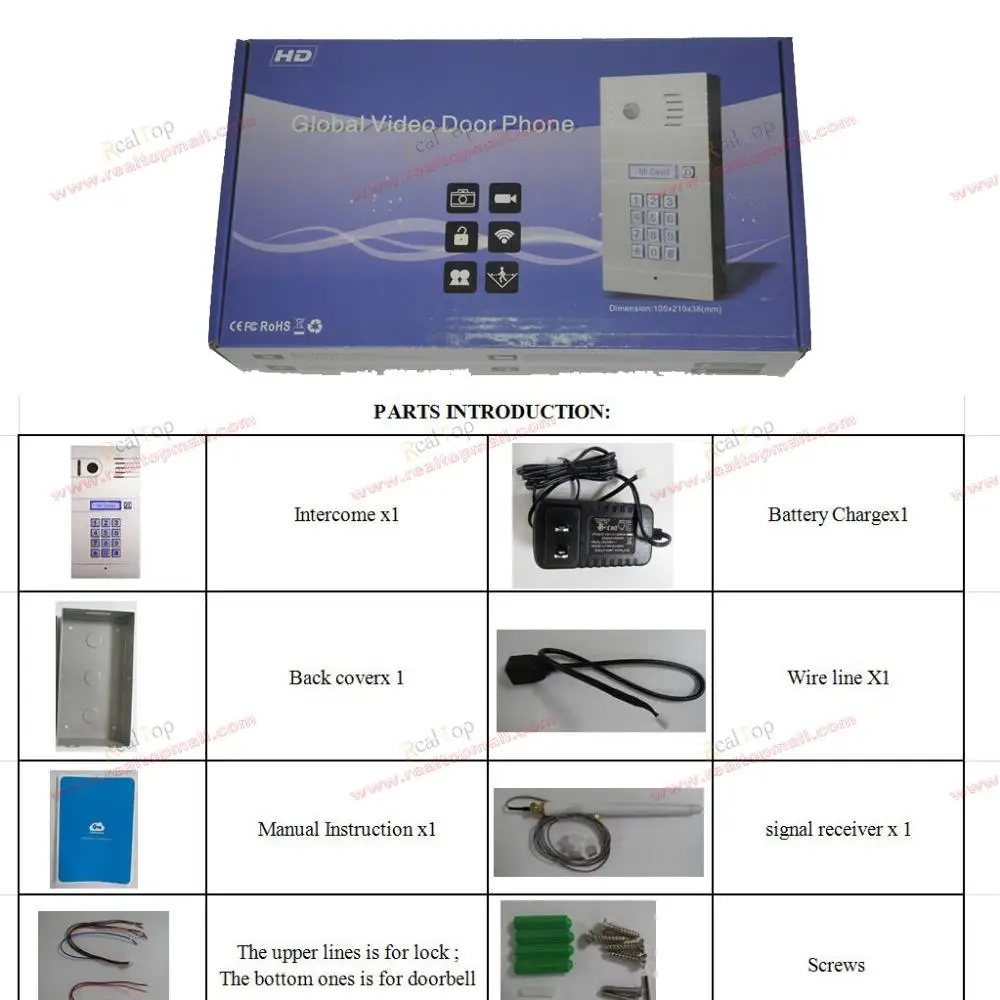 

Ip Video Door Phone Intercom System Wireless Control IP Camera Video Intercom Remote Control Smart Doorbell via Smartphones