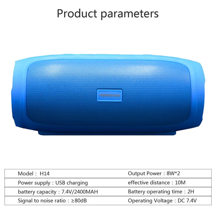 HOPESTAR открытый Беспроводной BT Динамик супер бас звуковая панель Mp3 плеер