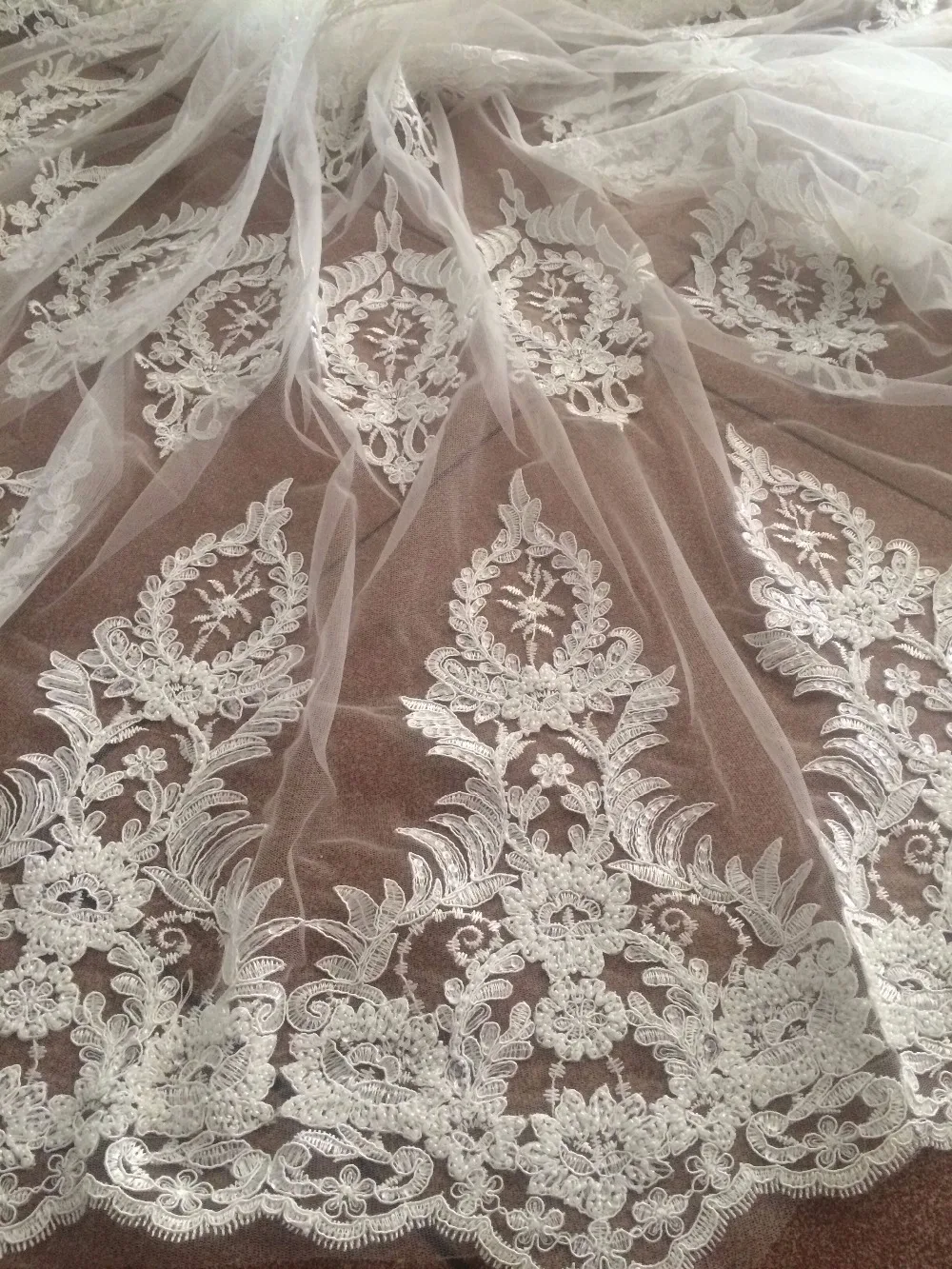 

French Diamond Net Embroidery Lace Fabric SYJ-42928 Latest african tulle lace fabric french lace Cloth