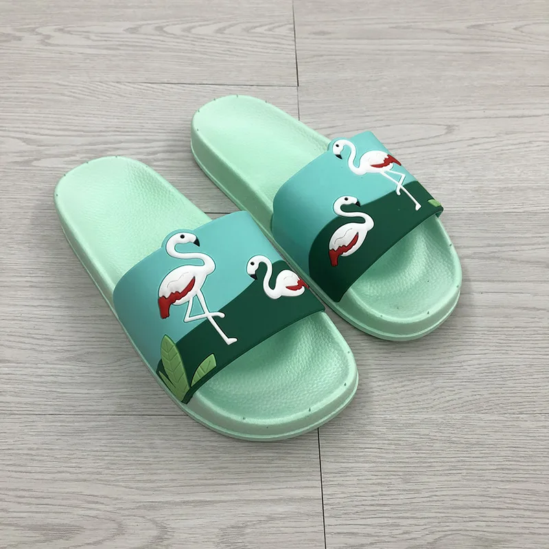 Женская обувь Фламинго тапочки милые домашние Единорог сандалии пляжная