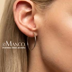 Женские серьги-кольца e-Manco, большие круглые серьги из нержавеющей стали 30 мм, корейский стиль, ювелирные изделия