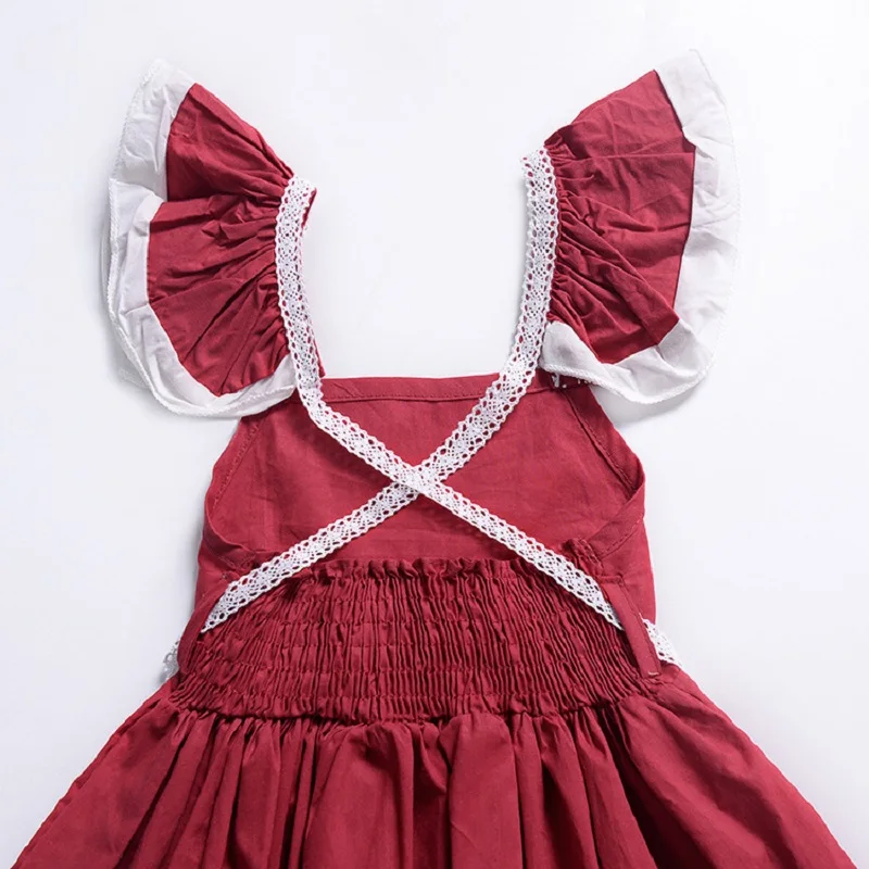 Girls Dresses 2019 Spring New Children's Wear Sweet Front Short Long Lace Backless Irregular Dovetail Dress | Детская одежда и