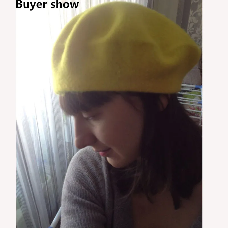 Осенняя женская обувь зима мягкая теплая шерсть Классический береты Войлок