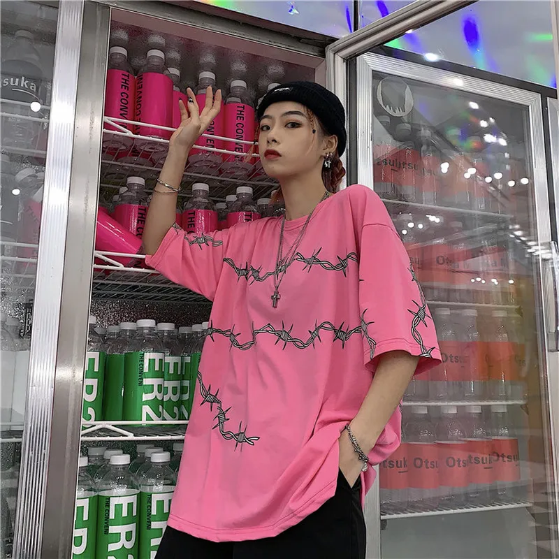 Женские футболки Harajuku с изображением чертостей и шипов уличная одежда футболка