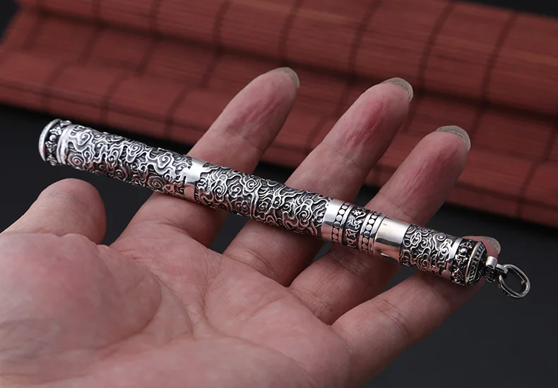 Серебряная шариковая ручка 925 пробы ожерелье с подвеской для мужчин и женщин