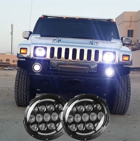 1 пара 7 &quotдюймовый светодиодный фар с Halo Ангельские глазки для Lada 4x4 городская