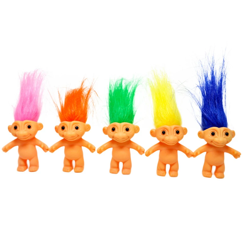 10 шт./лот цветные волосы Тролль кукла для членов семьи Папа мама ребенок мальчик
