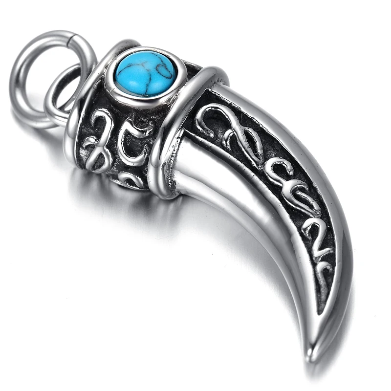 Мужская Готическая Байкерская Подвеска из нержавеющей стали подвеска с синим