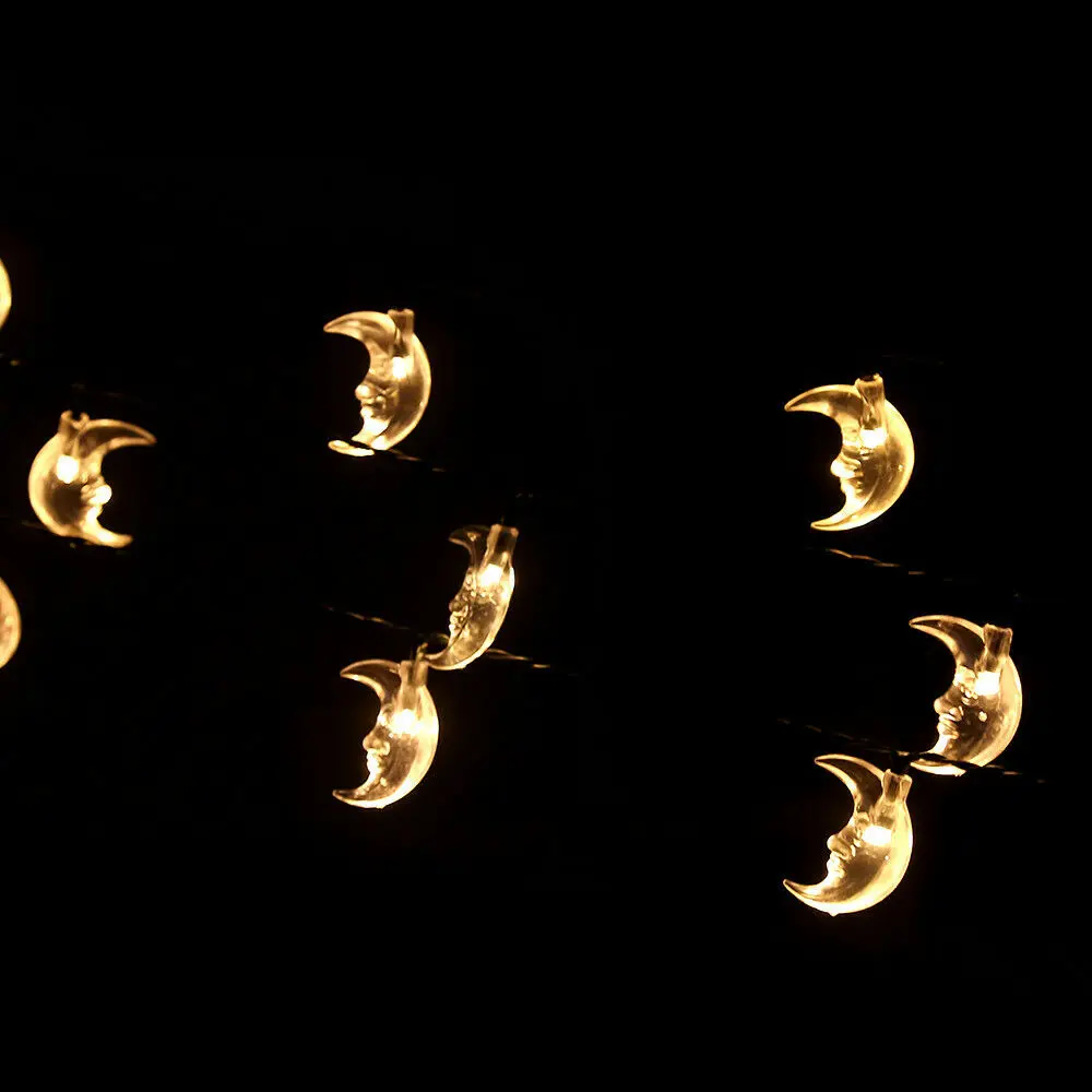 Светодиодный светильник на солнечной батарее гирлянда в форме Луны садовые